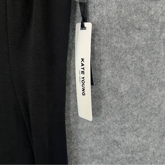 KATE YOUNG Black Ponte Cutout Back Fit & Flare Dress LBD Size 6 NWT - Picture 8 of 14